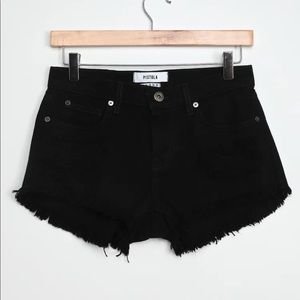 COPY - Pistola Gigi black low rise distressed cut off shorts